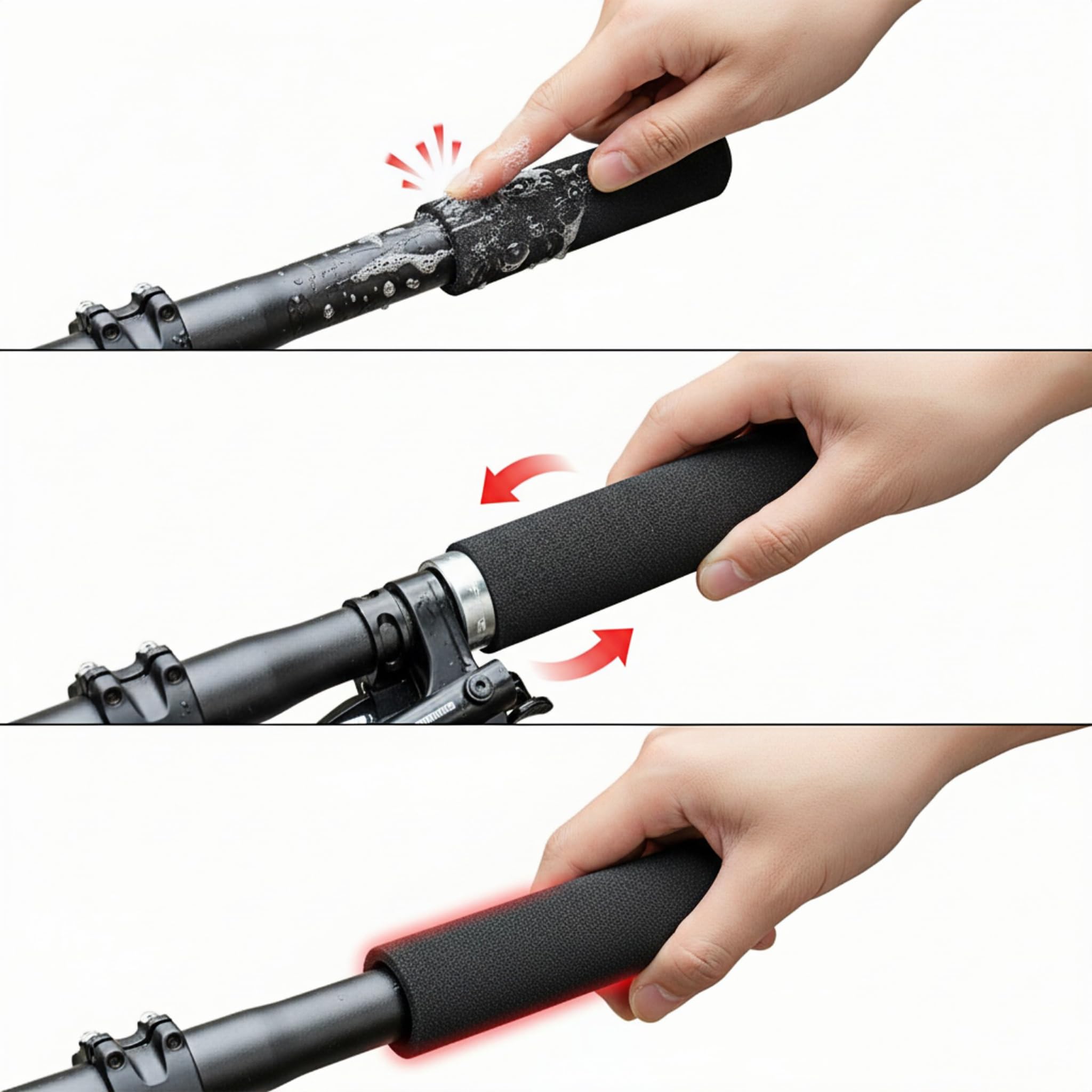 MOLIMOLI Set di 4 Copri Manopole Manubrio Moto Universali in Spugna, Copri Manopole Moto, Coprimanopole MTB Spugna, Bici, Antiscivolo e Assorbimento delle Vibrazioni