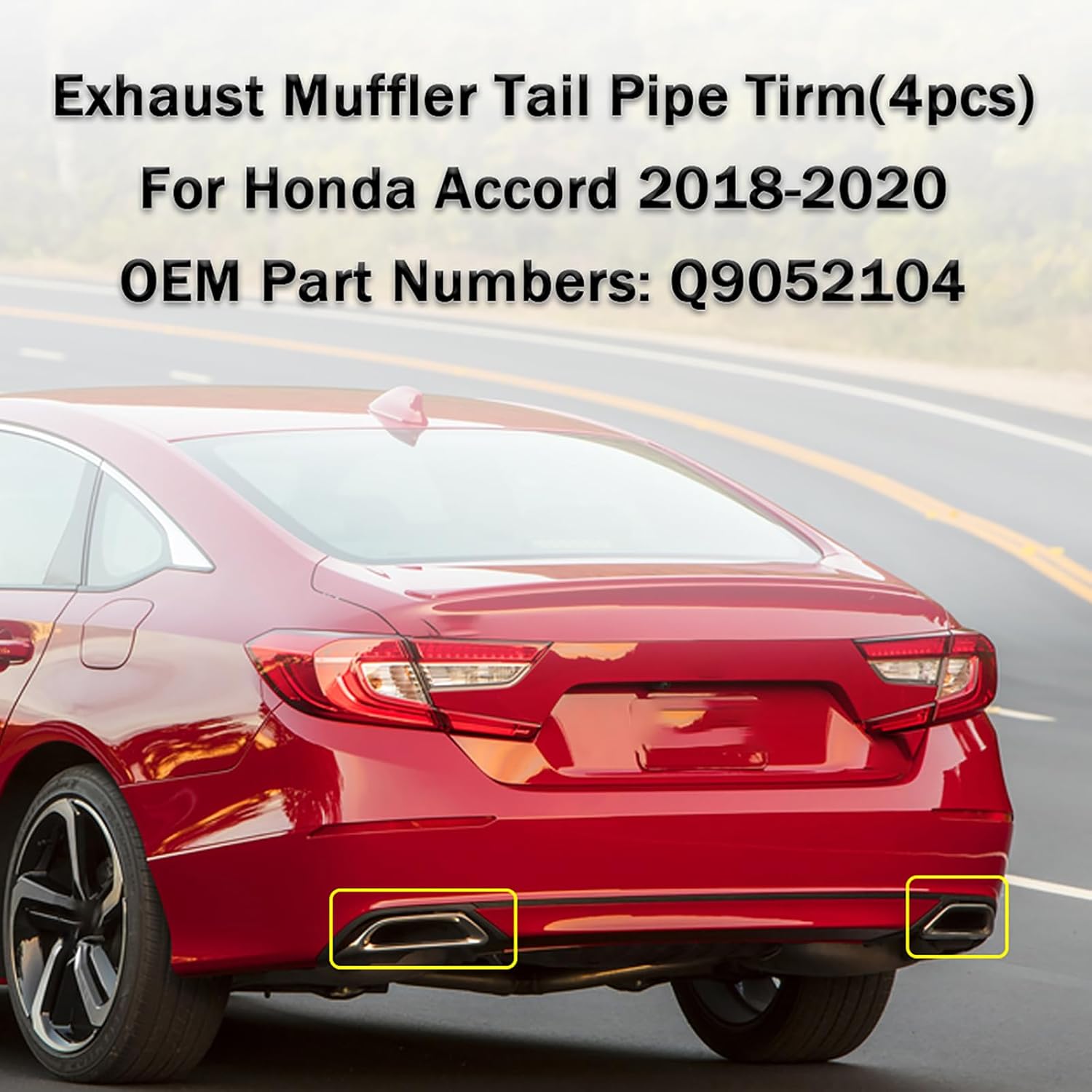 Tail Pipe Tip For 10th Honda Accord 2018 2019 2020 Tailpipe Replacement Exhaust Systems Exhaust Muffler set