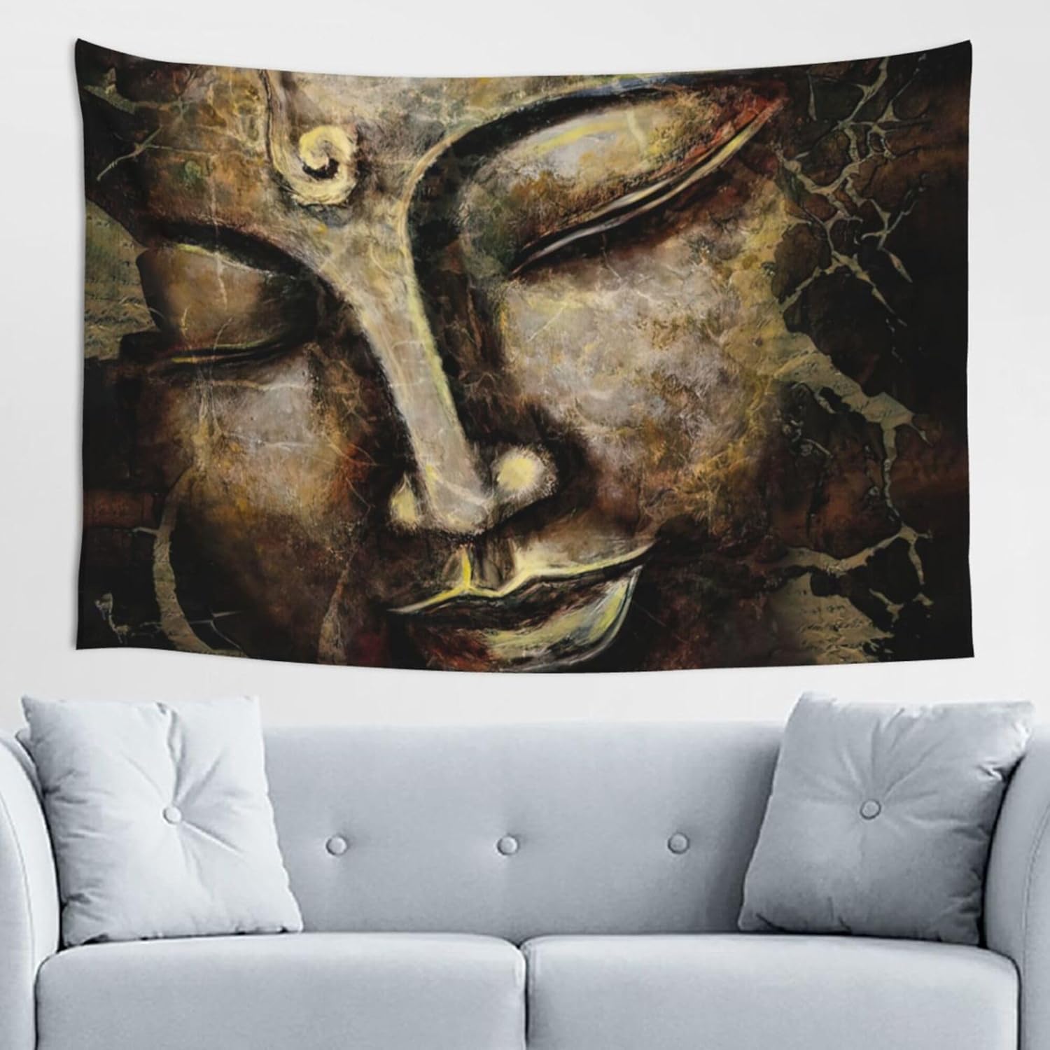 Conank Brown Buddha Tapestry Yoga Meditation Tapestry Buddhist Wall Art Indian