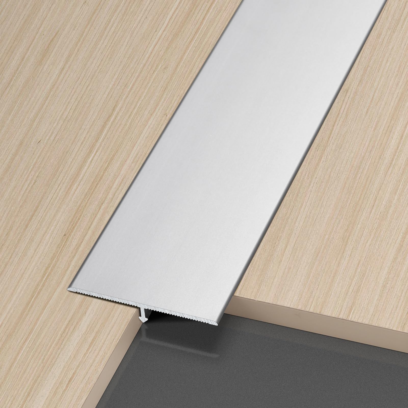 Tira de transición de aluminio en T para unión de suelos laminados (3 uds 90cm)