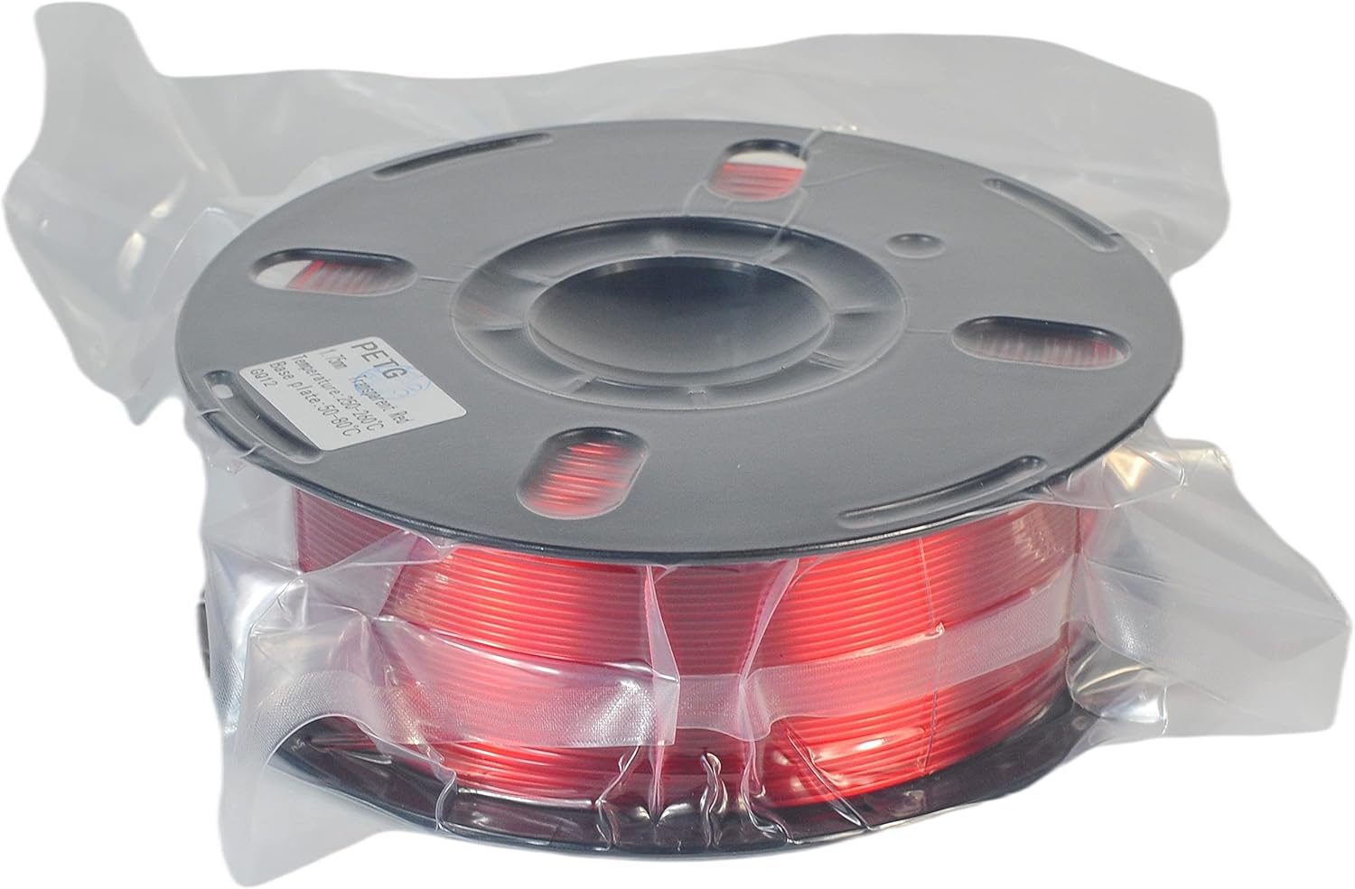 RANKI PETG Filament 1.75mm 3D Printer Filament, Dimensional Accuracy +/- 0.03 mm, 1kg Spool (Transparent red)