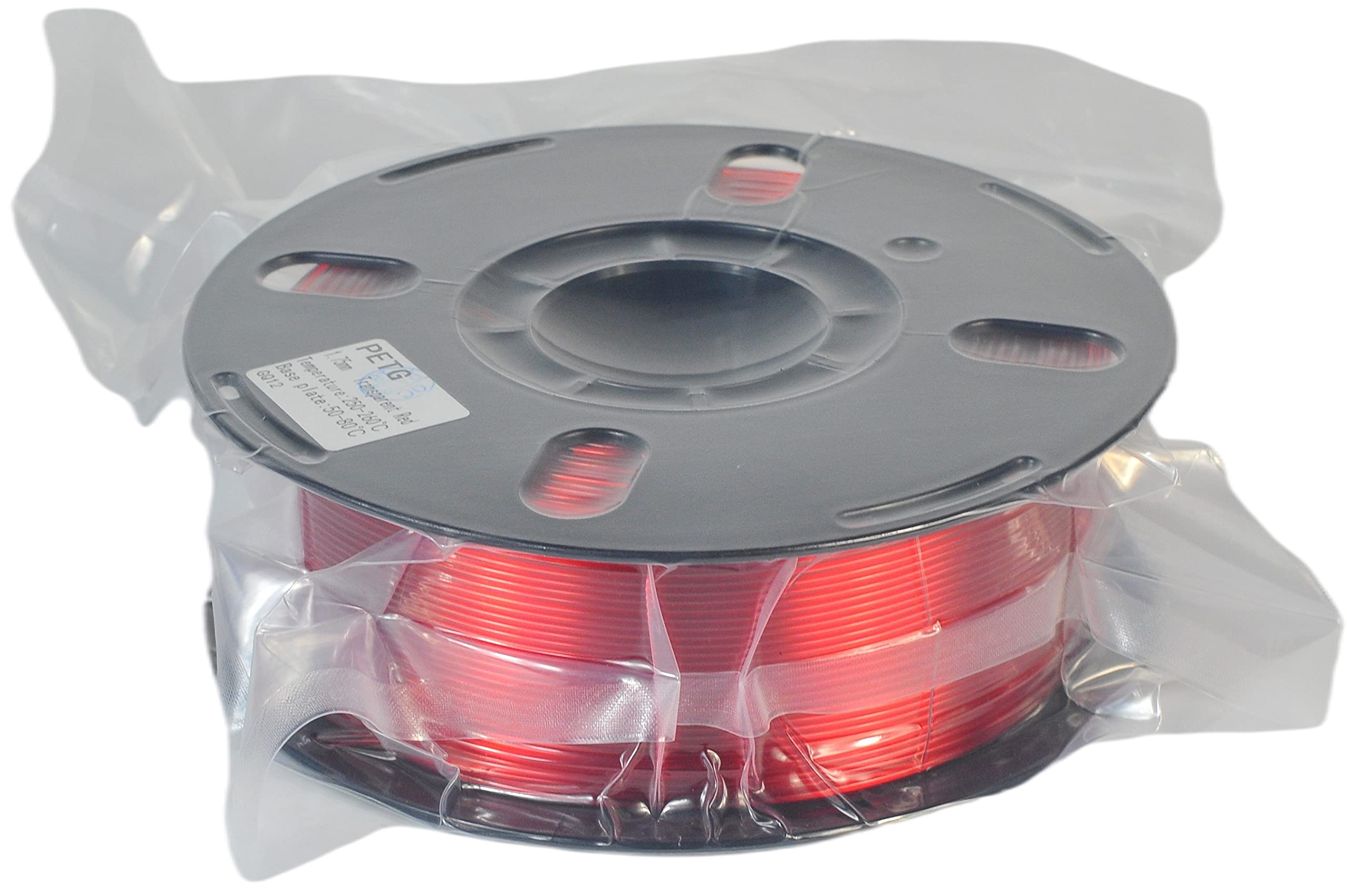 RANKI PETG-1KG 1.75 Filament pour imprimante 3D 1,75 mm, précision dimensionnelle +/- 0,03 mm, bobine de 1 kg (rouge transparent)
