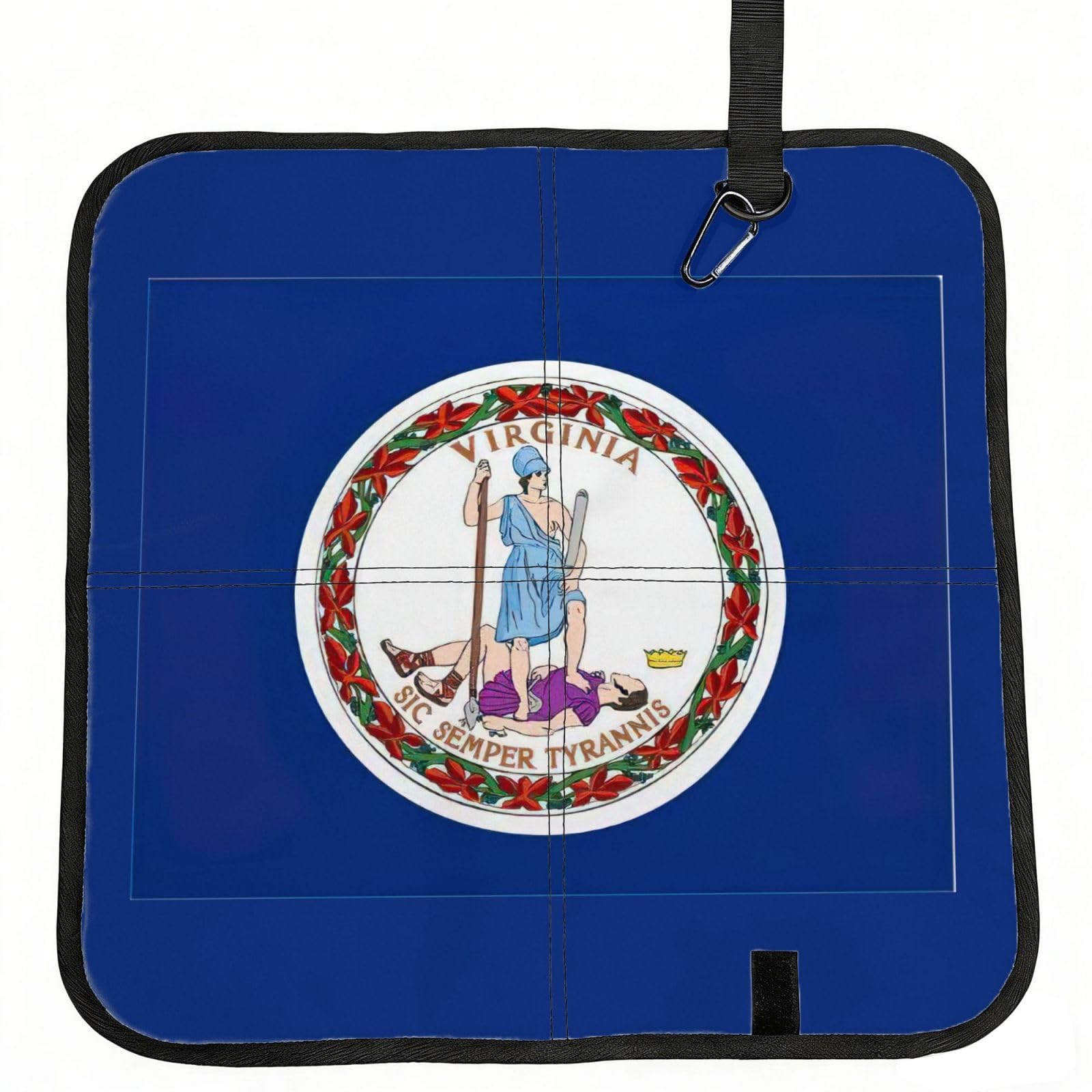 AYYQWE Virginia State Flag Print Foldable Seat Cushion Portable Chair Pad Office Commuting Picnic Camping Outdoor