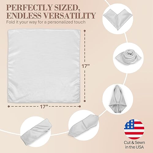 Miniatura 236 de Ultimate Textile -1 docena - Reversible Shantung Satin - Majestic - Servilletas de tela Majestic de 17 x 17 pulgadas color azul pizarra