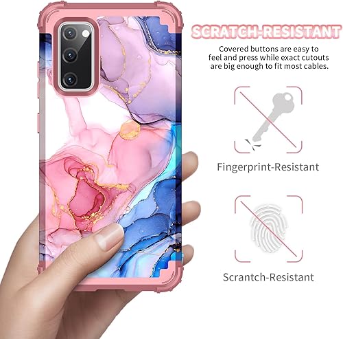 Miniatura 5 de Funda para Galacy S20 FE 5G, tres capas de alta resistencia a prueba de golpes, de plástico duro, goma de silicona suave, funda protectora contra