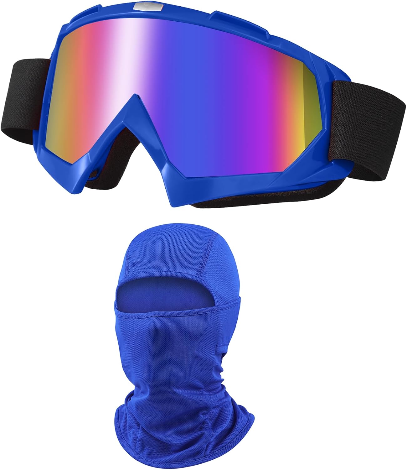 LJDJ Dirt Bike Goggles ATV Off-Road Riding Motorcycle Motocross Glasses with Sun UV Protection Balaclava Full Face Cover