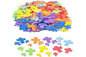 Bulk Bright Cross Self-Adhesive Foam Shapes, 500 Pieces