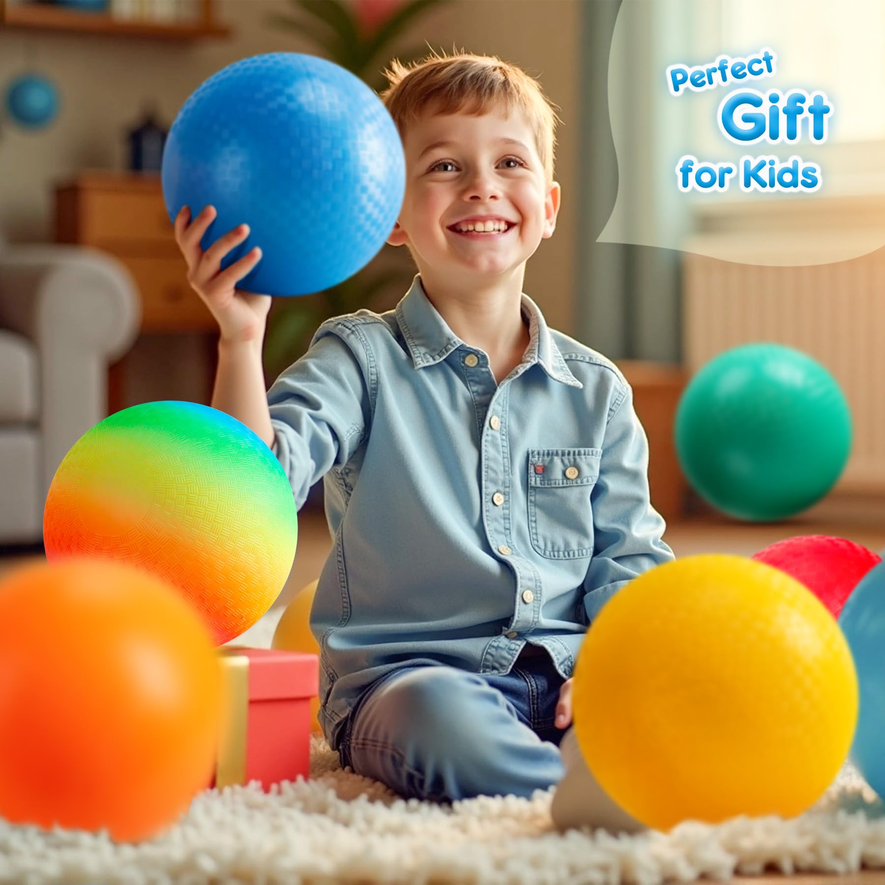 Juego de 6 bolas de juguete para patio de juegos, 8.5 pulgadas, Dodge Kick Ball Kickball para niños y adultos, juguete deportivo para interiores y exteriores, para patio, campamento 8