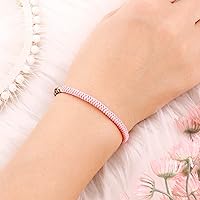 Vista 17 de Pulseras tibetanas hechas a mano con cuerda roja para él y ella, pulsera de la amistad, pulsera de la amistad, hilo negro y rojo para protección
