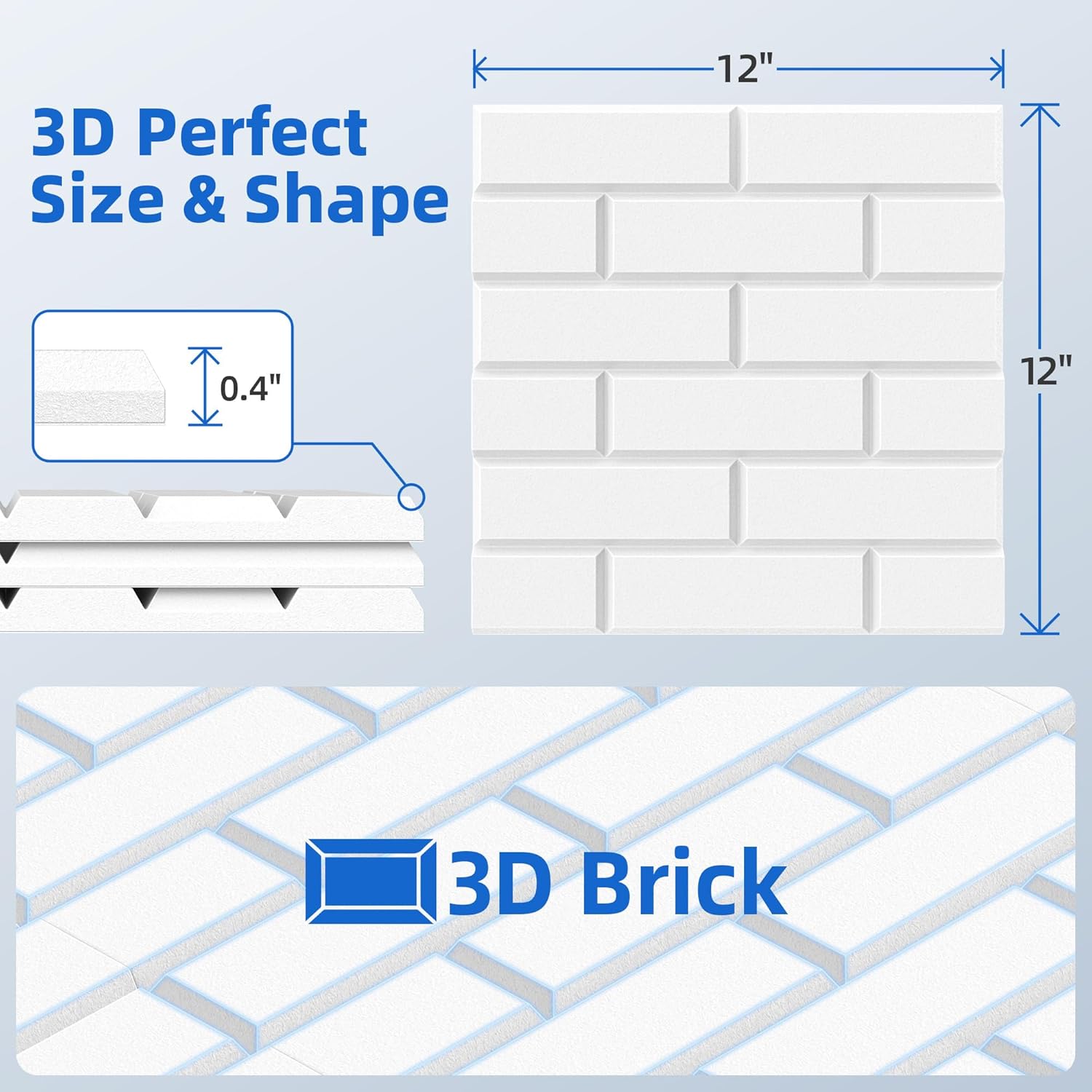 20 Pack Acoustic Panels with Self Adhesive, 12" X 12" X 0.4" High Density Sound Proof Foam Panels for Walls, Soundproof Wall Panels, Square Sound Absorbing Panels for Home Studio Office Decor - White