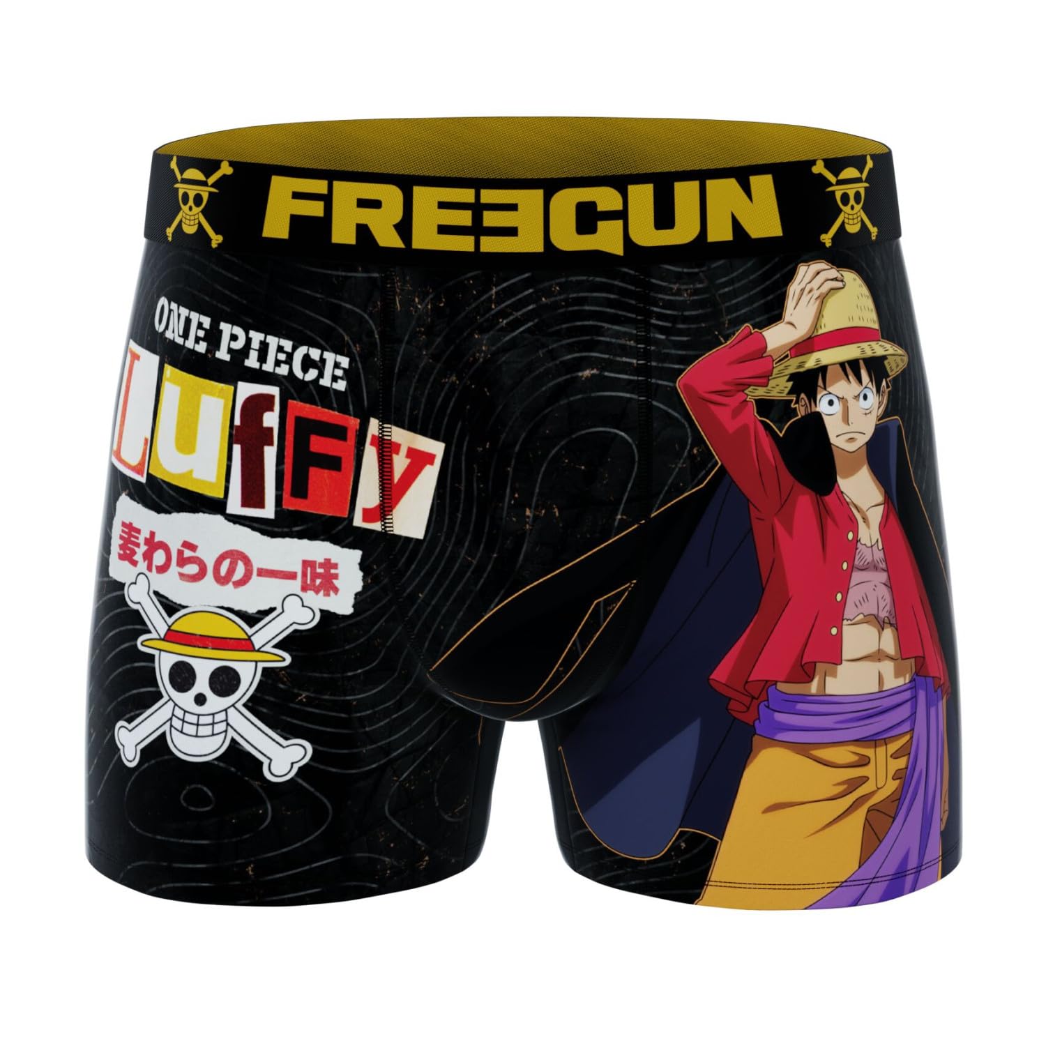 FREEGUN Calzoncillos Hombre Boxer Luffy, Roronoa zoro, Ropa Interior Hombre, ONE PIECE, Cómodo y Dulce (Lote de 5)