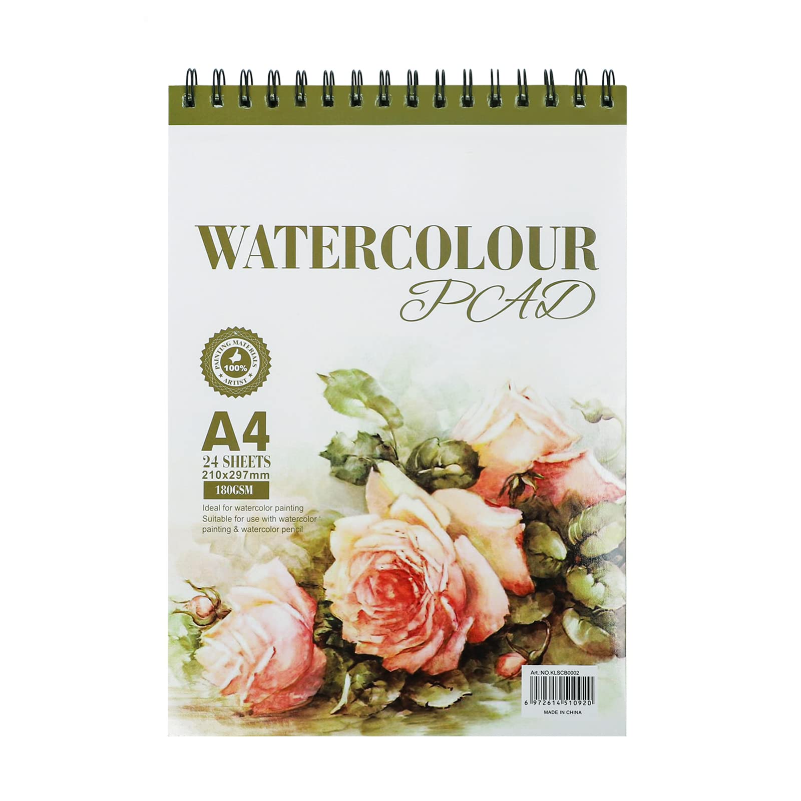 Amazon | スケッチブック 画用紙 a4 水彩紙 水彩パッド パステル紙 水彩画用 中目 300ｇ厚め 水彩絵具 水彩毛筆 水性ペン水性色鉛筆  鉛筆画 落書き メモ 初心者 美術生 オフィス用品 プレゼント 贈り物 誕生日 記念日 新年 2色 花 | スケッチブック | ホビー