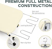 Vista 3 de Metal Small Ironing Board Tabletop 31x12, RAINHOL Countertop Mini Iron Board Foldable with Cotton Cover and Pad, Portable and Compact for Travel