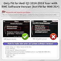 Vista 2 de Road Top Módulo Inalámbrico Carplay Android Auto para Audi Q3 2014-2018 con Software RMC Versión (No Compatible con MMI 3G+), Kit Decodificador