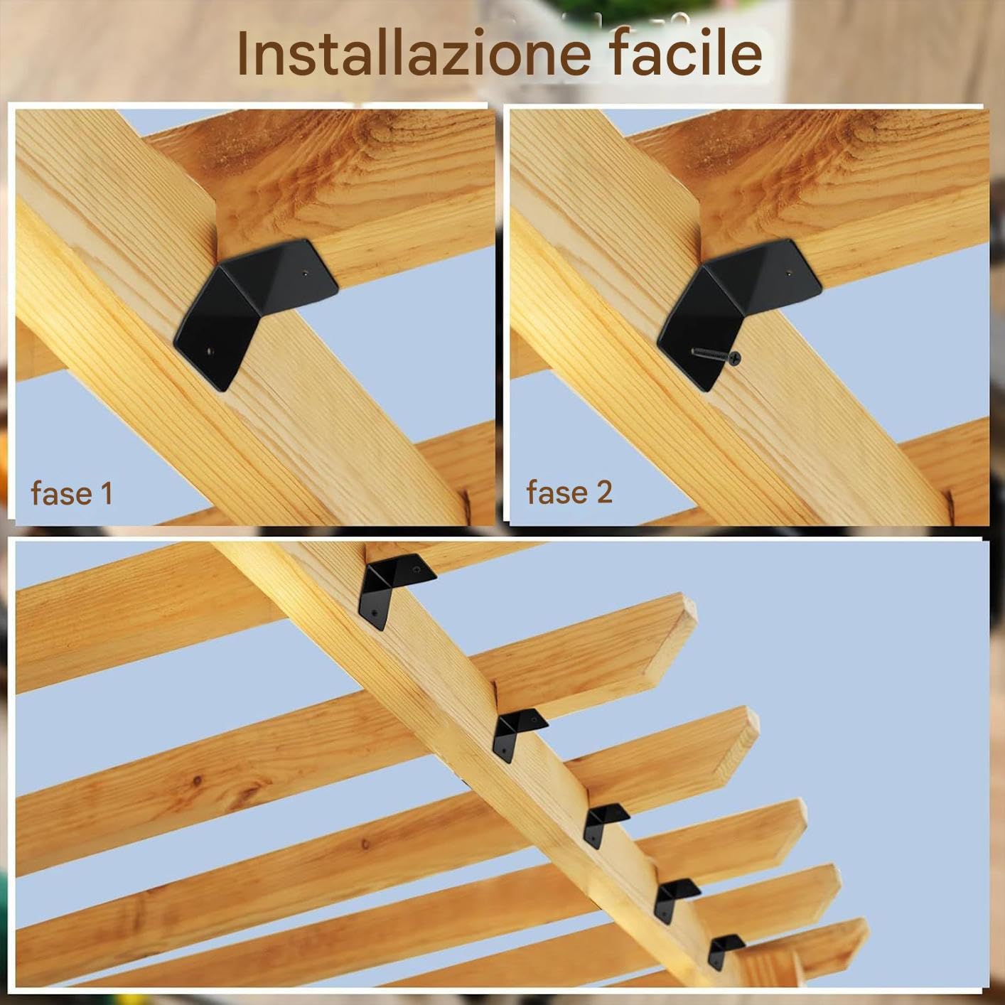 Rafter Clips 12 Stück Stahl Winkelverbinder Dachhalterungen | Für Dach Balken Decke Pavillon Holzbauverbinder