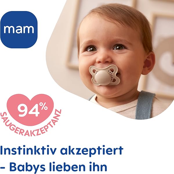 MAM Original Day & Night Matt Schnuller | 0-6 Monate | Schnuller für Neugeborene | 94% Akzeptanz | Babyschnuller beugt Zahnfehlstellungen vor | SkinSoft Silikon | Fuchs/Mond | 4 Stück - 3