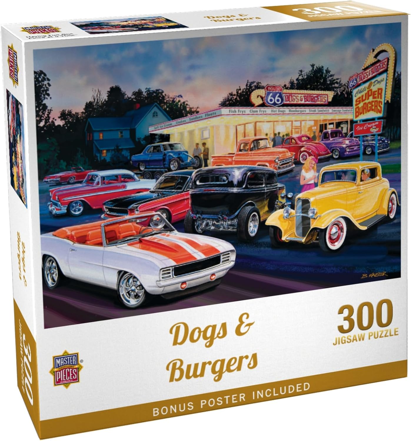 Masterpieces 300 Piece Jigsaw Puzzle for Adults and Families - Dogs & Burgers - 19.25"x26.63"