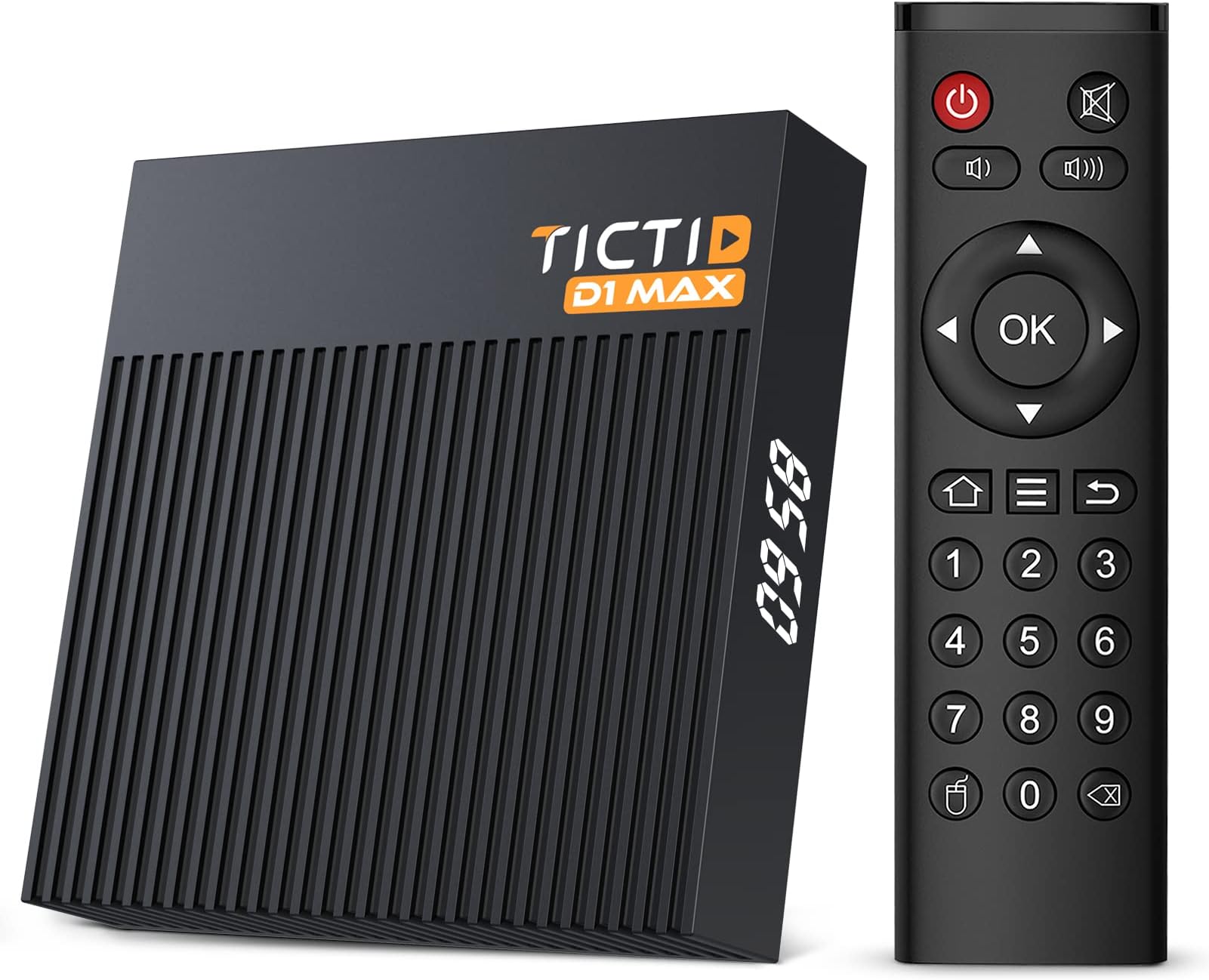 TICTID Android 9.0 TV Box with Touchpad Keyboard 4 GB DDR3 + 64 GB ROM BT 4.0 Android TV Box R8 Plus RK3318 Quad-Core 64 Bit Cortex-A53 Wi-Fi 2.4G/5G LAN100M USB 3.0 Android TV Box