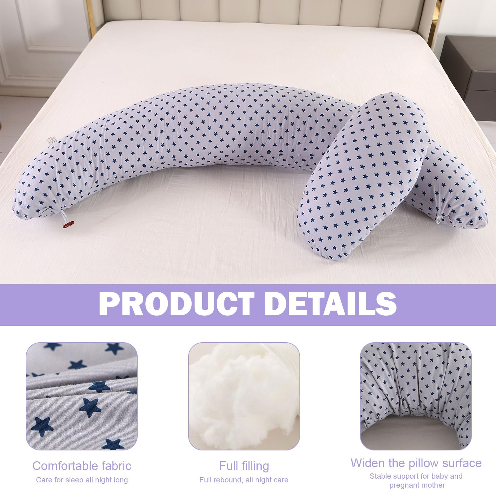 PASUKTER 2 in 1 Pregnancy Pillow and Nursing Pillow, Versatile Body Pillow - Image 3