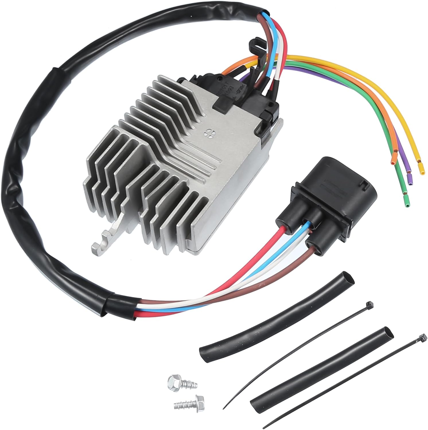 uxcell 1 Set No.4F0959501G/4F0959501A/4F0959501E Radiator Engine Cooling Fan Control Unit Module Controller for Audi A6 3.0L 2009-2011