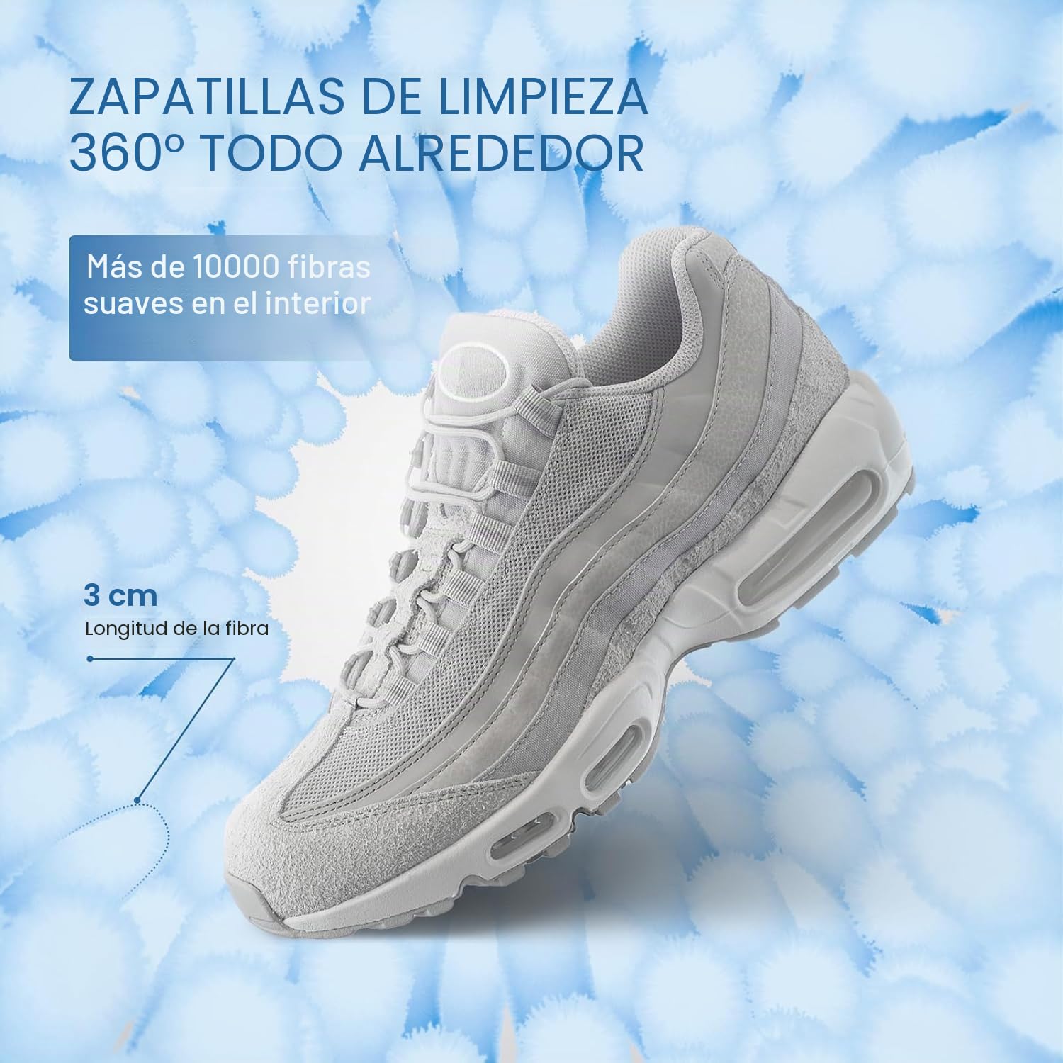 Teletrogy 2 Piezas Bolsa Zapatillas Lavadora con Horma Ajustable, Azul