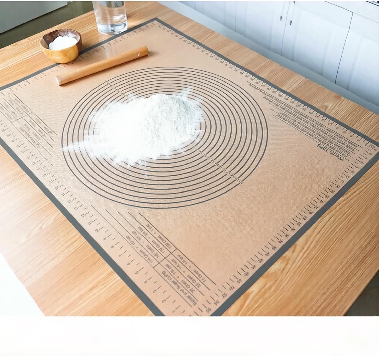 Silicone Pastry Mat 34x26 Inch Nonstick Baking Mat -Perfect for Dough, Pastry, Bread, Dough Rolling, Kneading Board, Pie Crust, Fondant, Pasta/Pizza, Kitchen Counter Mat image 2