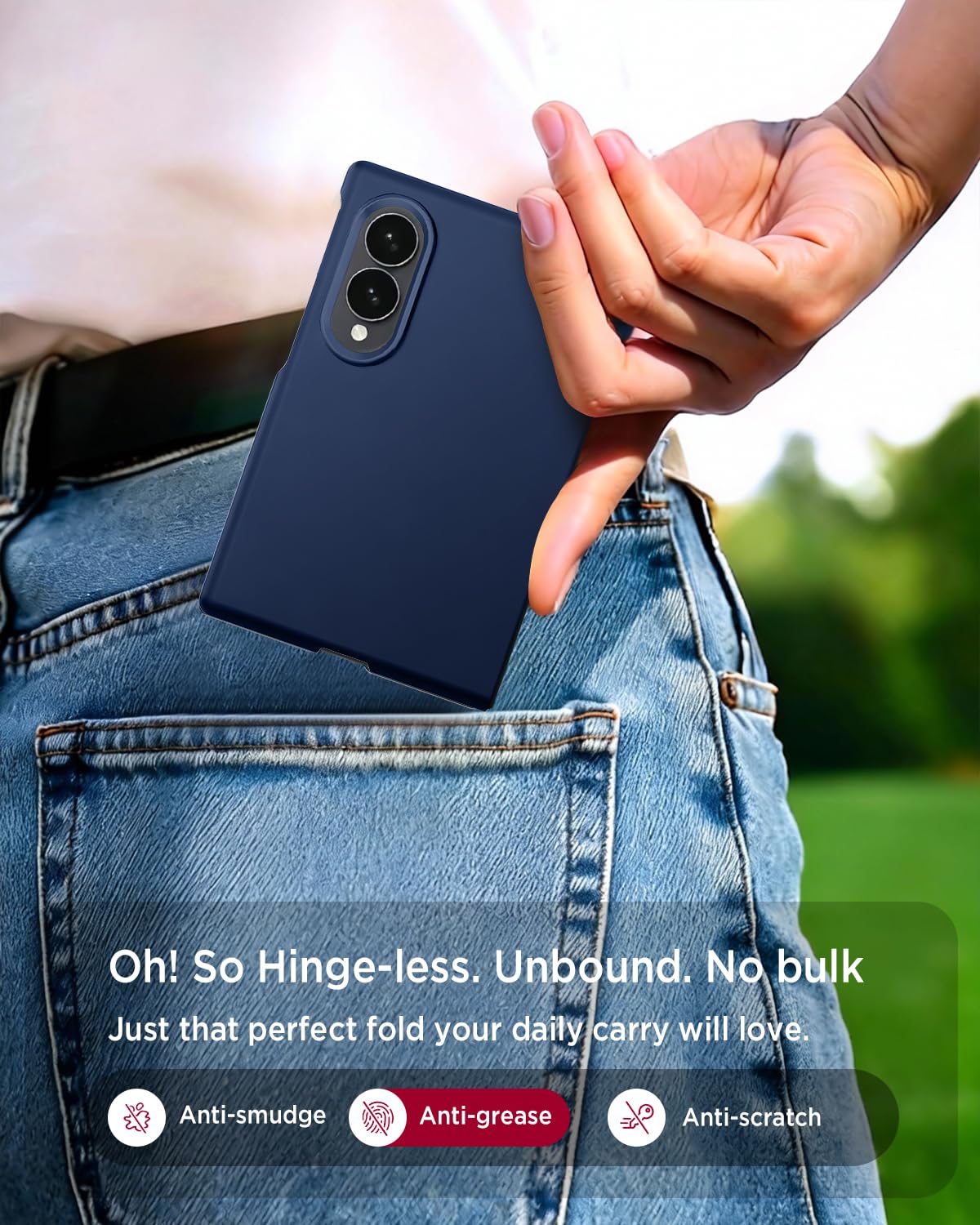 Miimall Custodia protettiva anti-spia per Samsung Galaxy Z Fold 8 Slim per Mag Safe [schermo privacy integrato in vetro temperato] forte magnete di grado militare robusta custodia protettiva rigida