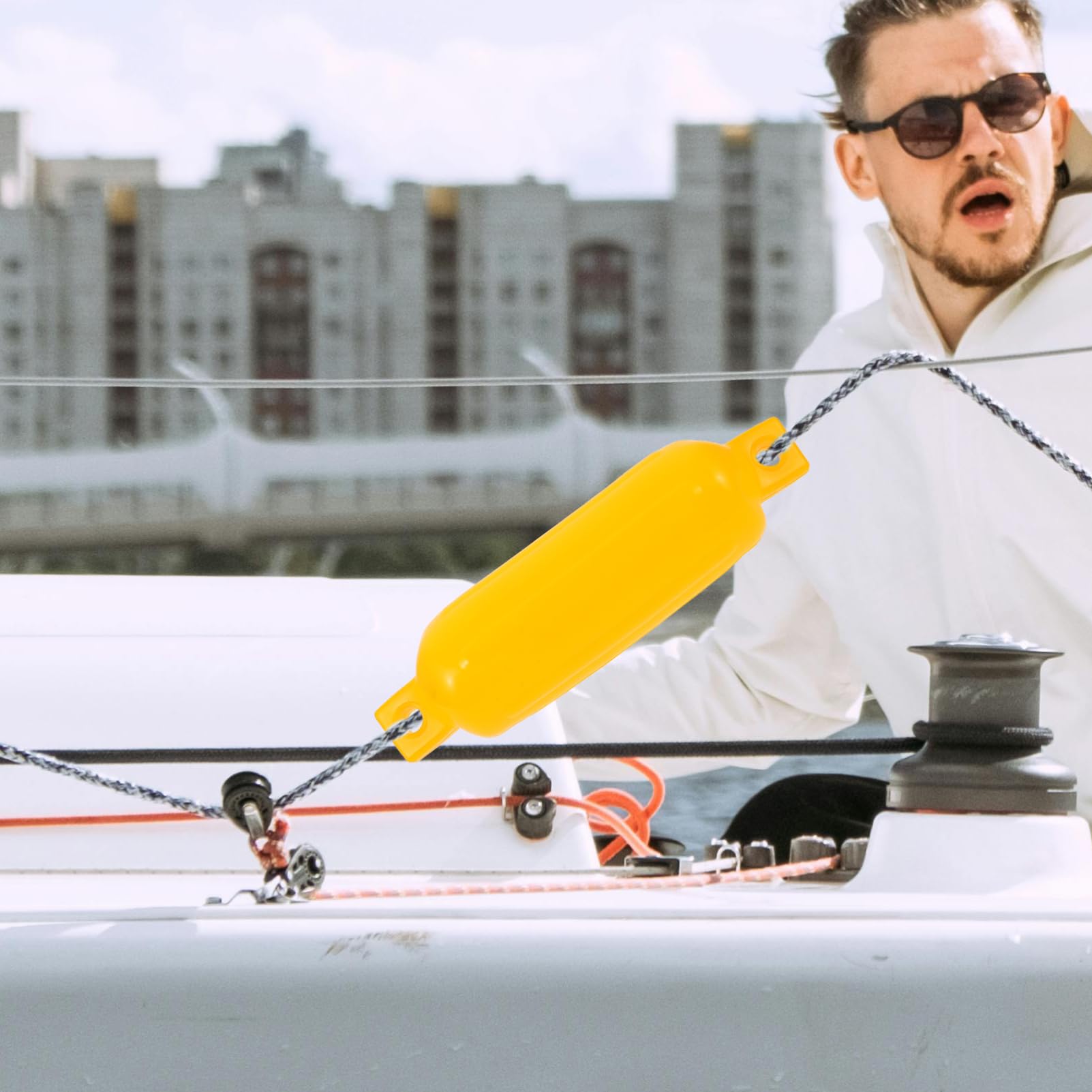 Toyvian Parabordo Gonfiabile per Yacht in PVC, Protezione Attracco Giallo
