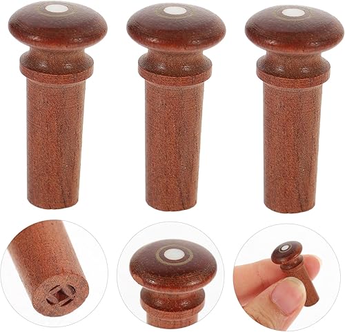 Miniatura 9 de TOYANDONA 3 unids Botón de cola de violín Cola de madera Clavijas de cola rústicas Tapones de cola de puente Clavos Cola de violín de madera Parte