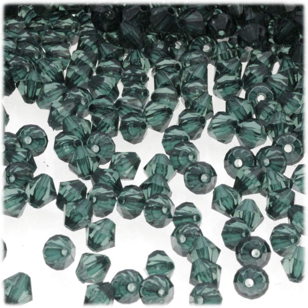 The Crafts Outlet, 200-pc Acrylic Bicone Beads, Faceted, 6mm, Sea Mist