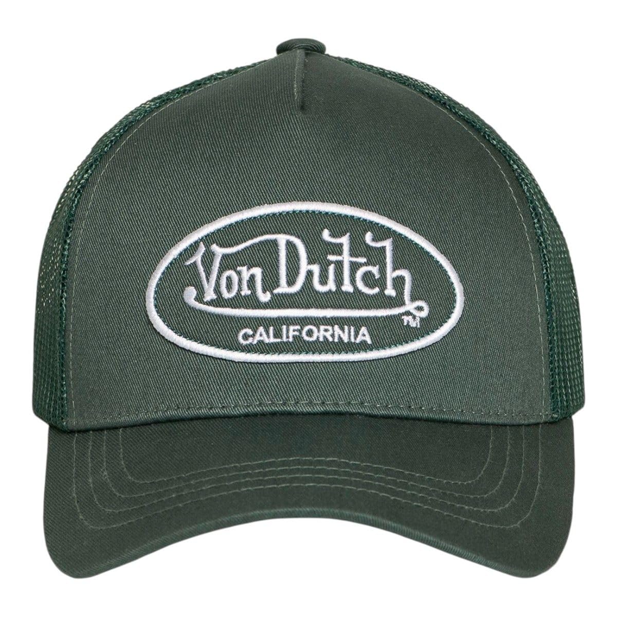 Von Dutch Classic Oval Logo CapDutch Women/Men - Trucker Cap Baseball mesh Snapback, with Peak All-Season Spring Summer Autumn Winter - One Size Dark Green