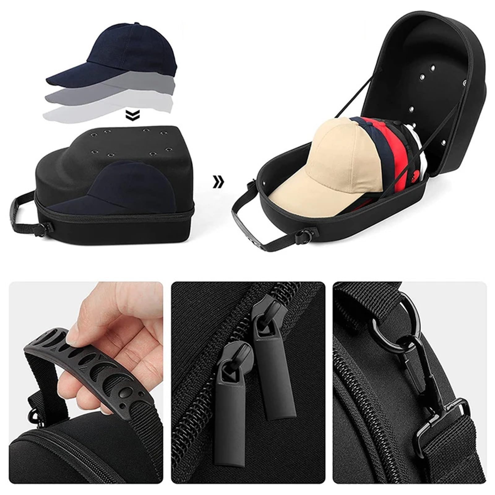Custodia Rigida Per Berretto Borsa da viaggio for cappello baseball | Custodia da viaggio for berretto da baseball Borsa da esposizione for scatola da trasporto Borsa