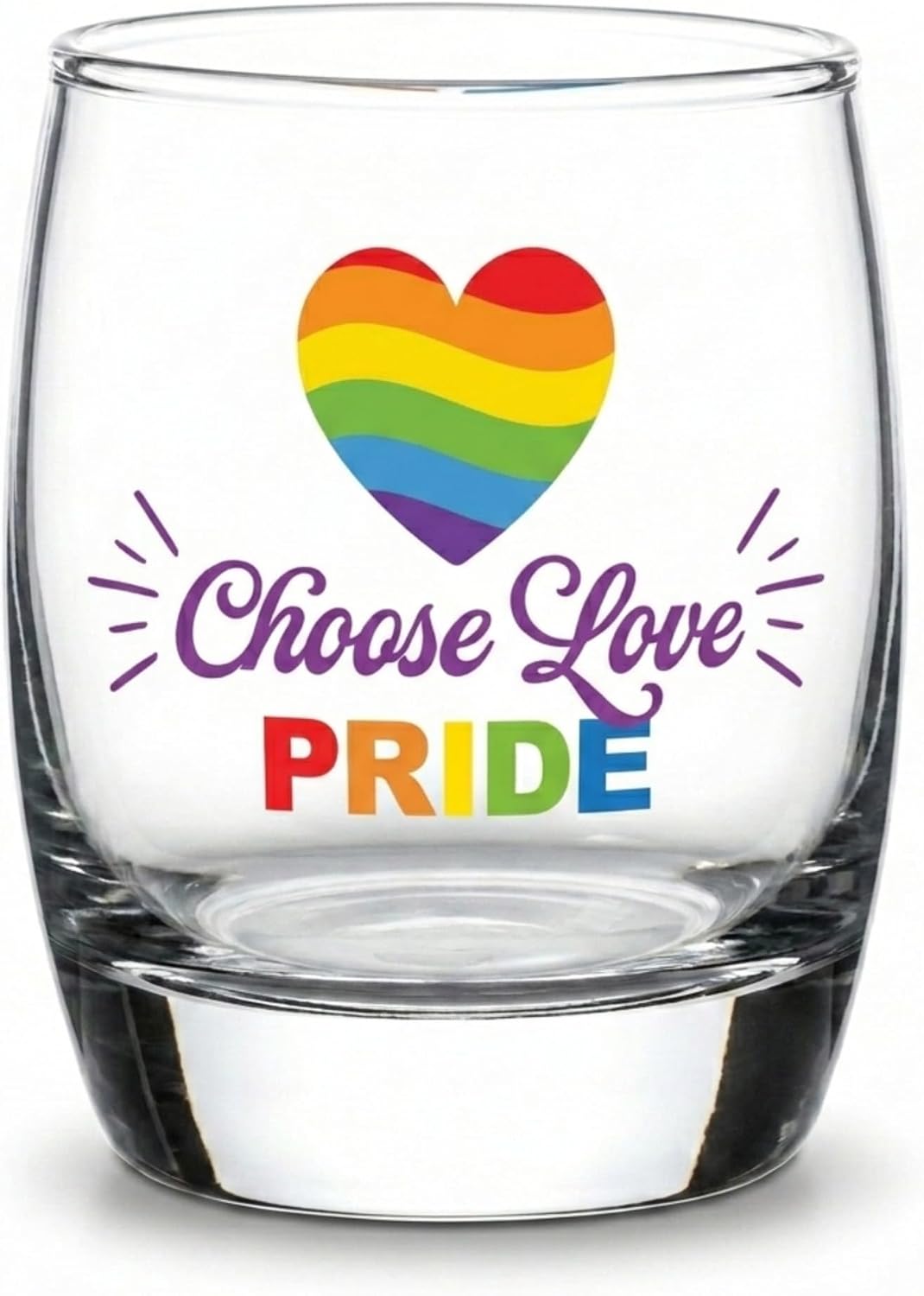 Choose Love Pride 6 oz Whiskey Glass – Rainbow Pride Drinkware Gift