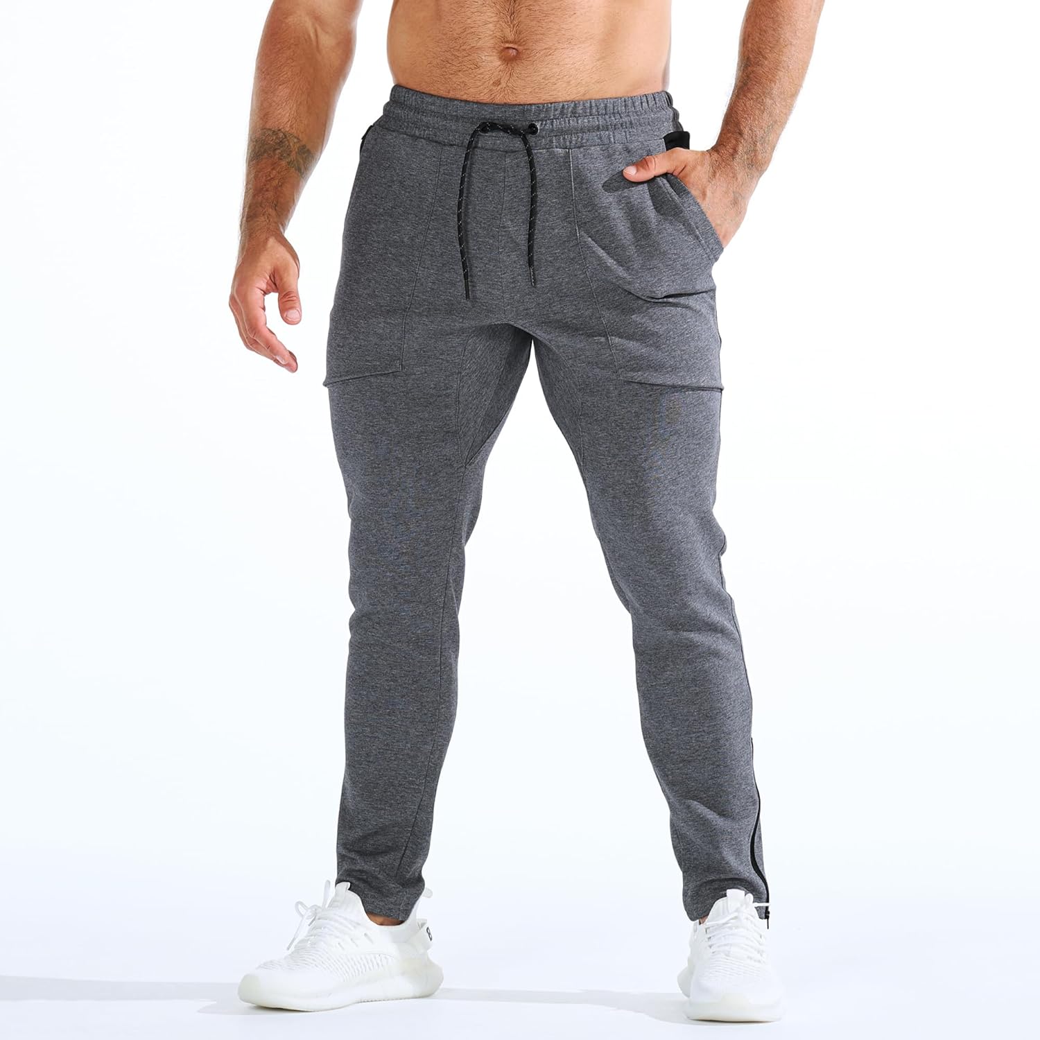 BROKIG Mens ZeroArmor Workout Running Jogger Sweatpants,Stretch Double Ankle Zipper Gym Pants Fitted Sweat Pants Pocket - Image 5