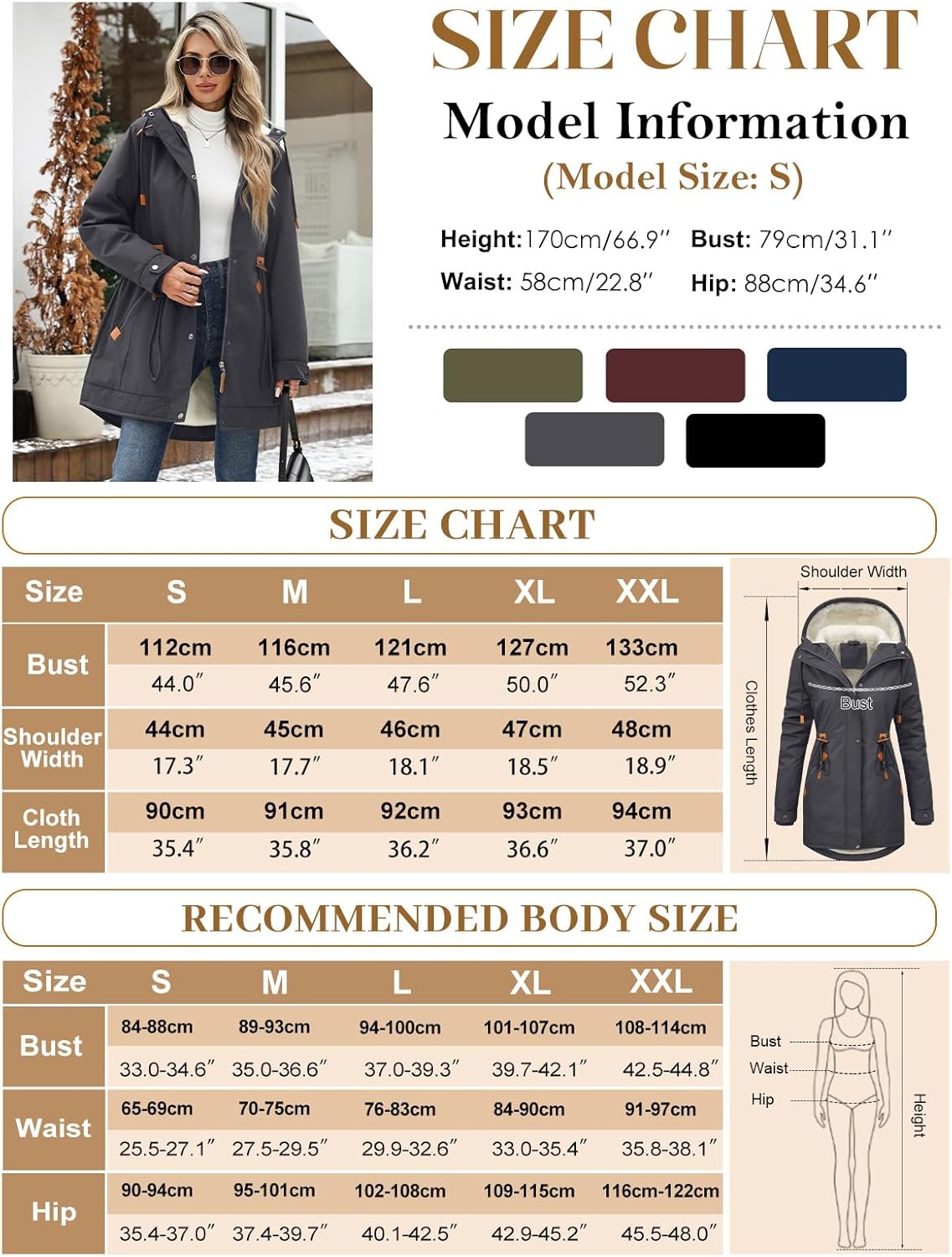 Women's Winter Quilted Coat Thicken Parkas Fleece Lined Down Jacket Warm Puffer Outwear with Fur Hood - Image 5