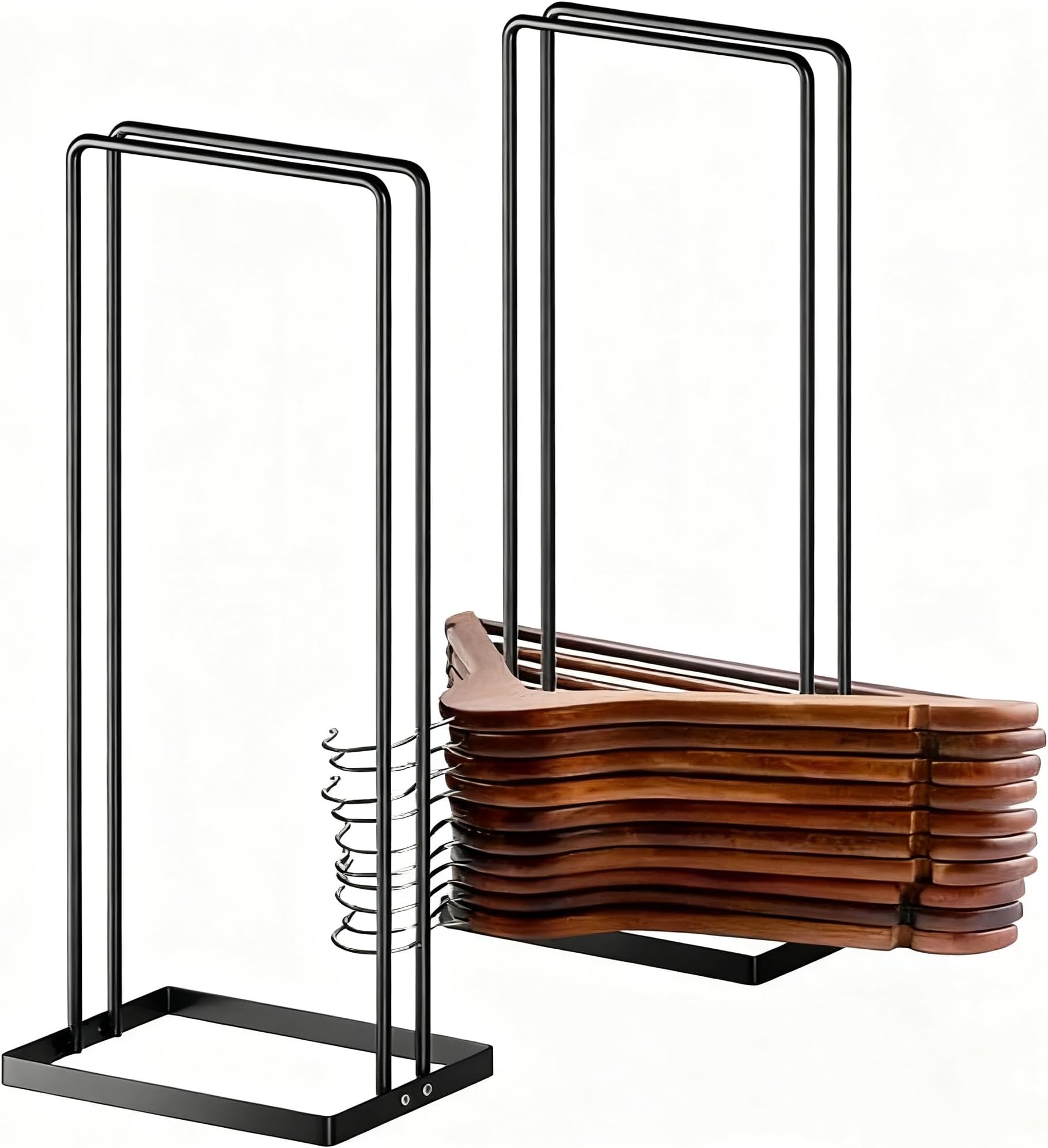 Hanger Stacker 2 Pack, Clothes Hanger Holder Organizer for Closet Laundry Room,Coat Hanger Organizer Stacker for Wire Hangers,Hanger Rack Stand Hanger Caddy for Adult Kids Velvet Pants Hangers Storage