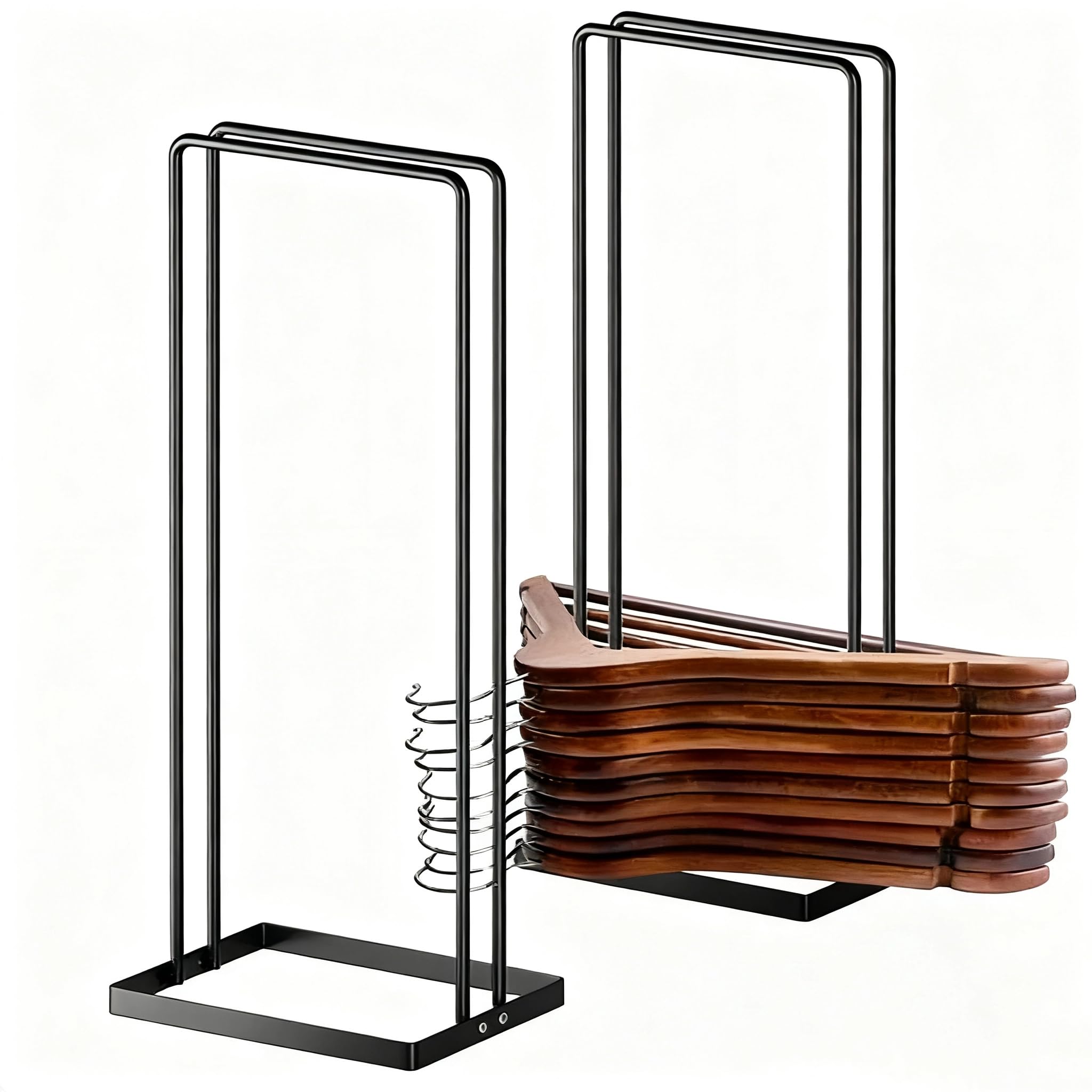 Hanger Stacker 2 Pack, Clothes Hanger Holder Organizer for Closet Laundry Room,Coat Hanger Organizer Stacker for Wire Hangers,Hanger Rack Stand Hanger Caddy for Adult Kids Velvet Pants Hangers Storage