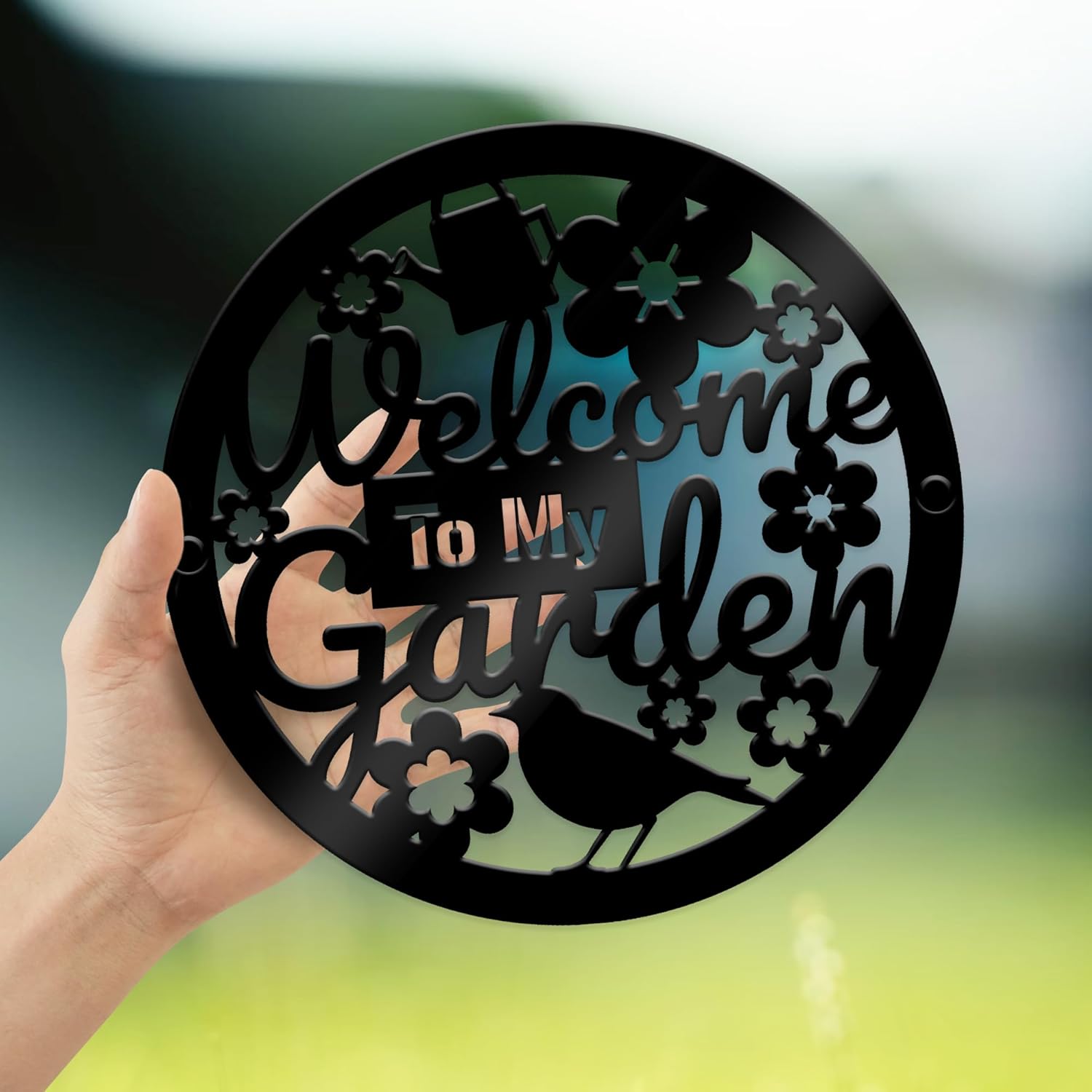 Garden Welcome Sign Wall Mounted Plaque For Fence Shed Summer House Sign Gardening Decor Accessories Home Decor Plaque Gardener Gifts (Small - 23x23cm)