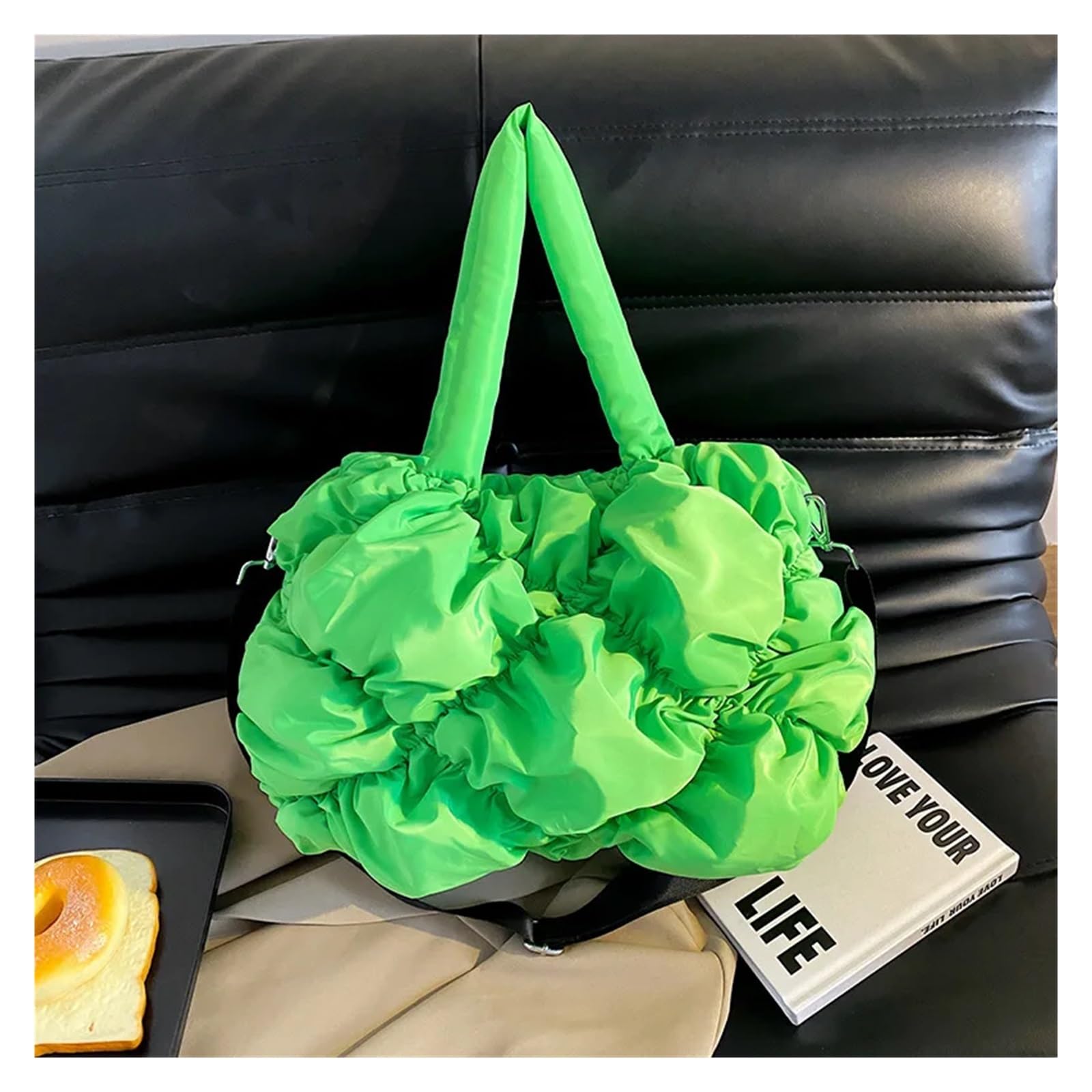 Puffer Tasche Damen Blase Unten Baumwolle Tasche Weibliche Falten Nylon Schulter Umhängetasche for Frauen Große Kapazität Achsel Taschen