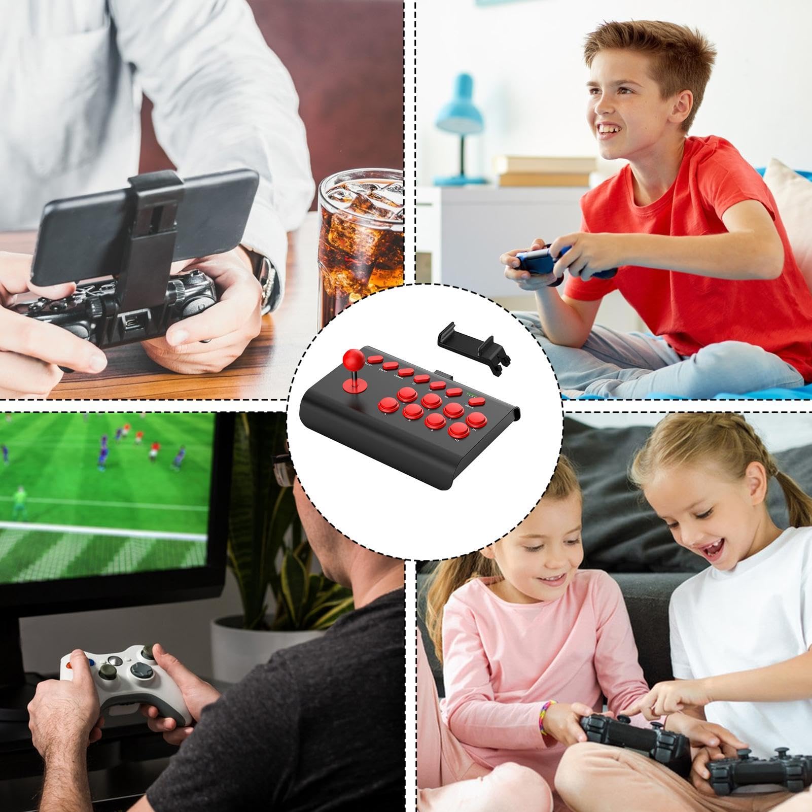 Joystick Arcade Fight Stick | Joystick di Combattimento per Giochi Arcade | con Funzioni Turbo/Macro | Joystick Arcade Nostalgico Universale per PC E Console di retrò [video game] [video game]