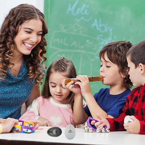 Miniatura 6 de EastRock Juego de 6 agitadores de huevos de percusión de mano, instrumentos musicales de percusión maracas