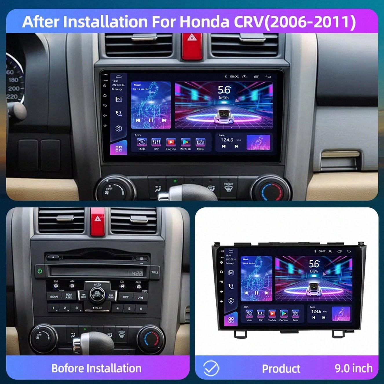 Pantalla Carplay Coche Inalámbrica para Ford Focus 2 3 Mk2 Mk3 2004-2011 Pantalla de Coche con Carplay y Android Auto Inalámbricos, Bluetooth, Mirror Link, 4 Nuclear 2G+32G