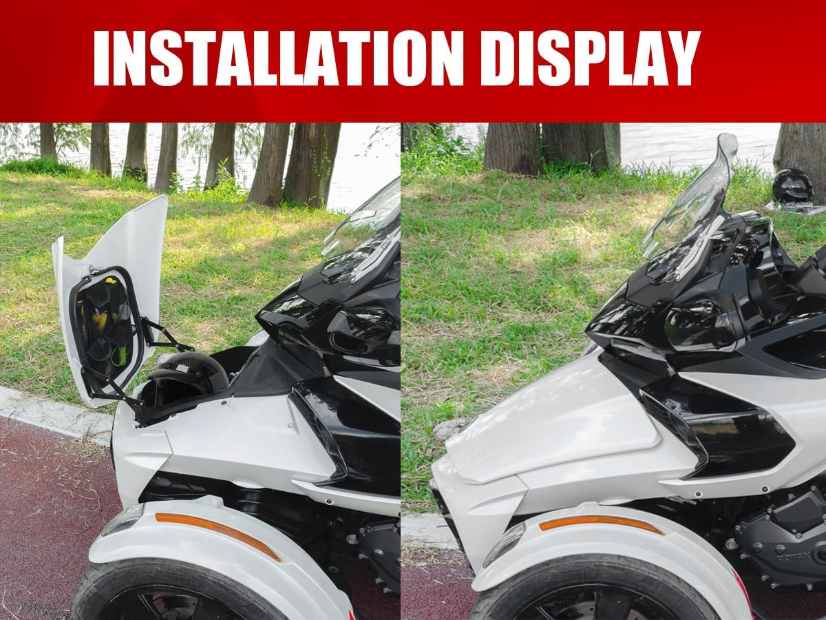 Front Trunk Lid Organizer Frunk Tool Bag for Can Am Spyder F3 F3-L F3-S F3-T 2015+ Models Accessories - Removable, 5 Mesh Pockets Storage Organizer(Black Style)