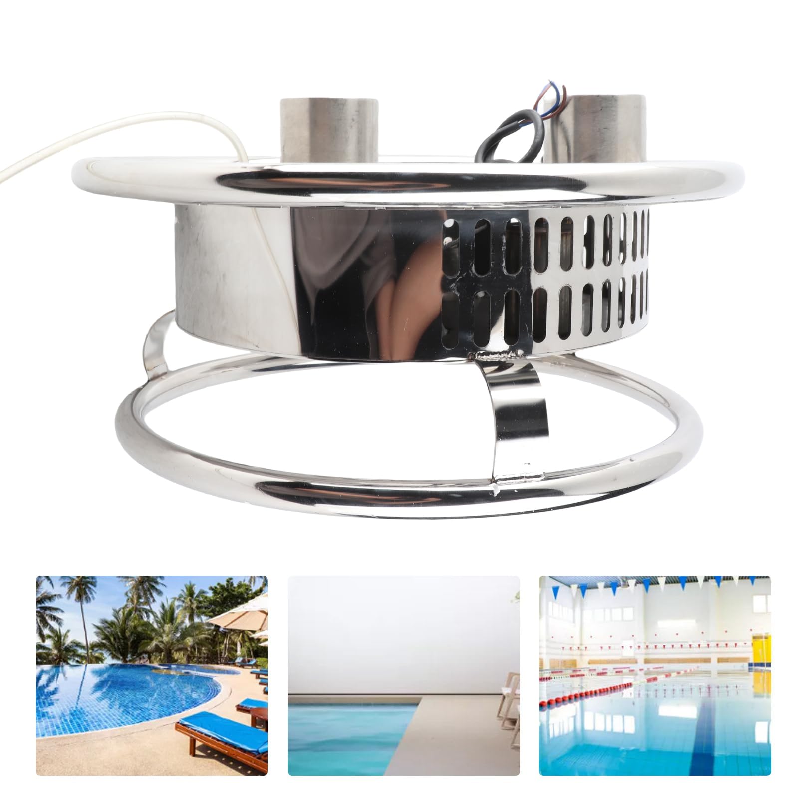 Hidyliu Dispositivo per L'allenamento del Nuoto con Getto Controcorrente Compatto per Allenamenti Senza Fine in Piscina a Casa o in Hotel, Acciaio Inossidabile, 12V