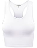 Women Sleeveless Racerback Crop Camisole Tank Tops Cotton Basic Shirts