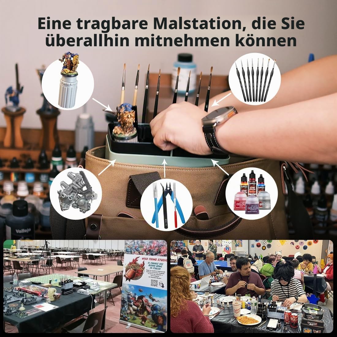V1 2.0 Tragbare modulare Malstation für Miniaturen