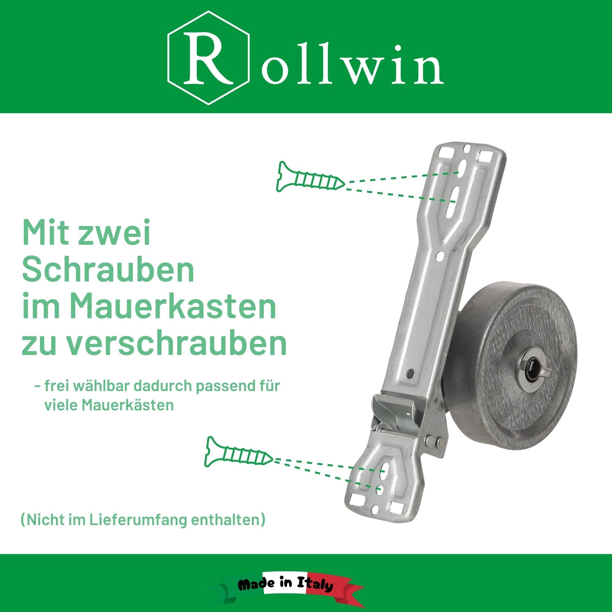 10x Gurtwickler Unterputz 165–185mm inkl. 10x 7m Gurt – Rolladen Gurtwickler Unterputz Weiß für 23mm Rolladengurt – Einlasswickler aus Italien – Rolladenwickler Rollo Aufwickler Rolloband
