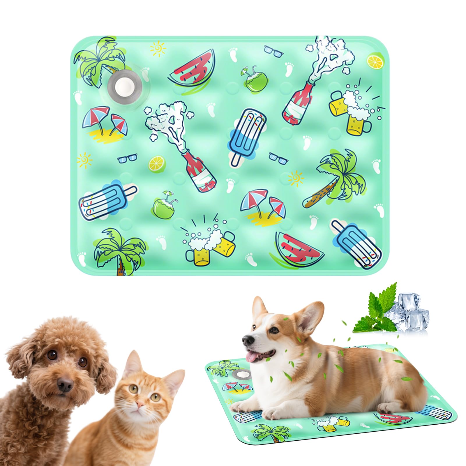 PETCUTE Dog Cooling Mat,Durable Pet Cool Mat for Dogs and Cats,Non Toxic Gel Self Cooling Pad for Large Dogs,Scratch-Resistant,Waterproof & Easy Clean,Ideal for Home Travel or Outdoor M