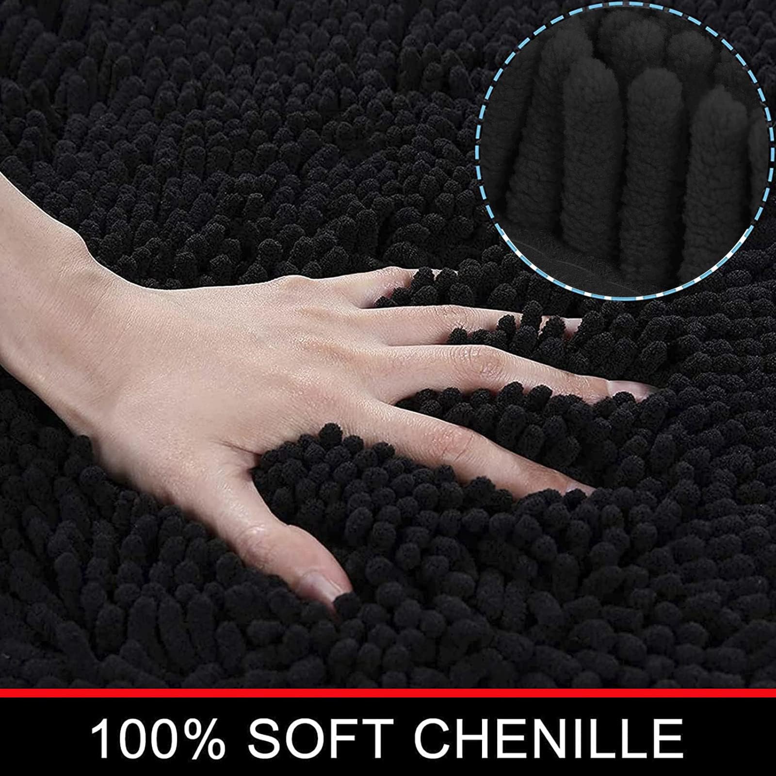 MEGAROOM Non Slip Chenille Bath Mat Sets 3 Pieces, Soft and Anti Mould Bath Mats for Safety and Comfort - Image 4