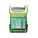 Listerine Freshburst Pocketpaks Portable Breath Strips, Dissolving Breath Freshener Strips Kill 99% of Germs that Cause Bad Breath, Portable for On-the-Go, Minty Flavor, 3 x 24-strips